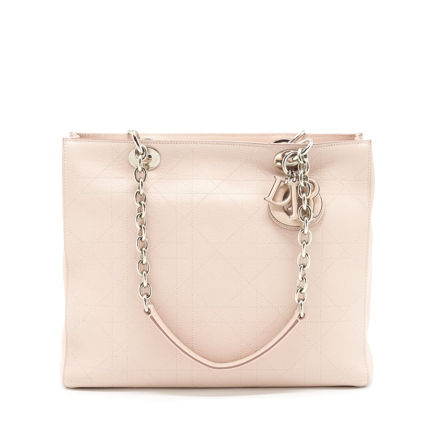 Dior Lady Dior Tote Purse Calfskin Light Beige