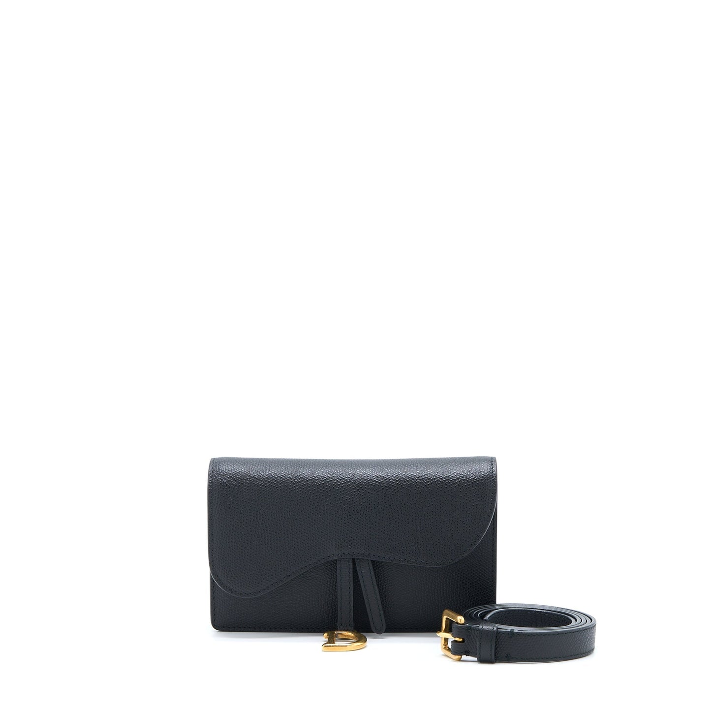 Dior Saddle Belt Pouch Grained Calfskin Black