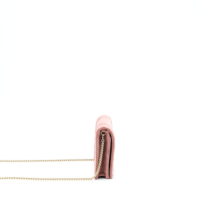 Dior Diorma Wallet On Chain Velvet Pink