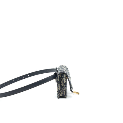 Dior Saddle Belt Pouch Blue Oblique Jacquard