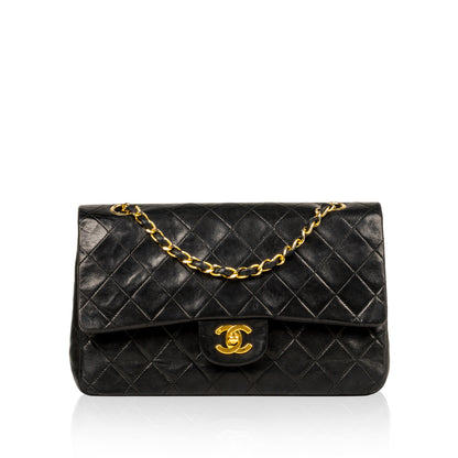 Chanel Classic Flap Lambskin Black Shoulder Bag Style 147