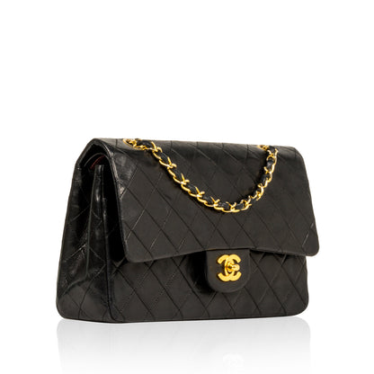 Chanel Classic Flap Lambskin Black Shoulder Bag Style 147