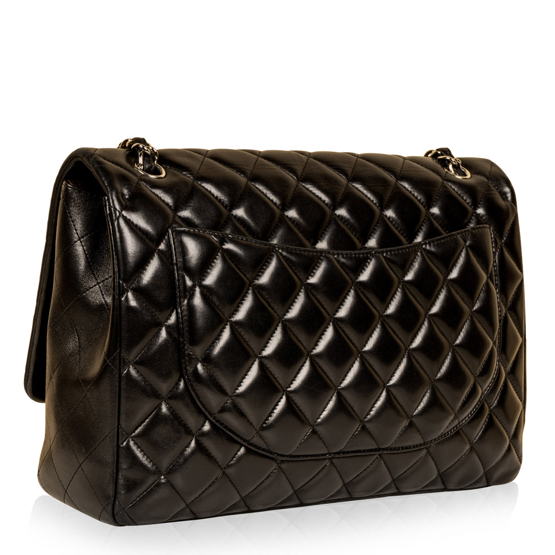 Chanel Classic Flap Lambskin Black Shoulder Bag Style 78