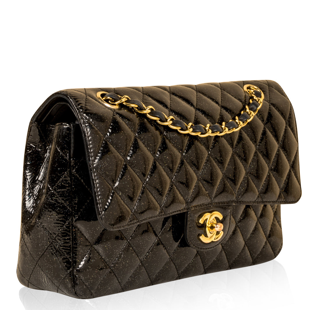 Chanel Classic Flap Patent Leather Black Shoulder Bag Style 4