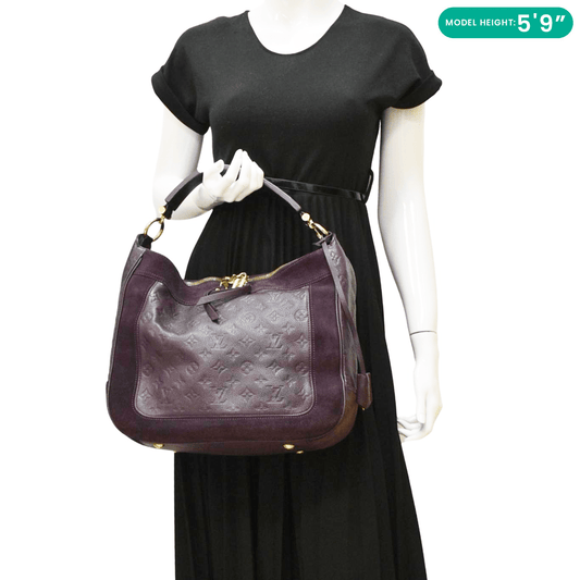 LOUIS VUITTON Audacie MM Empreinte Leather Shoulder Bag Terre