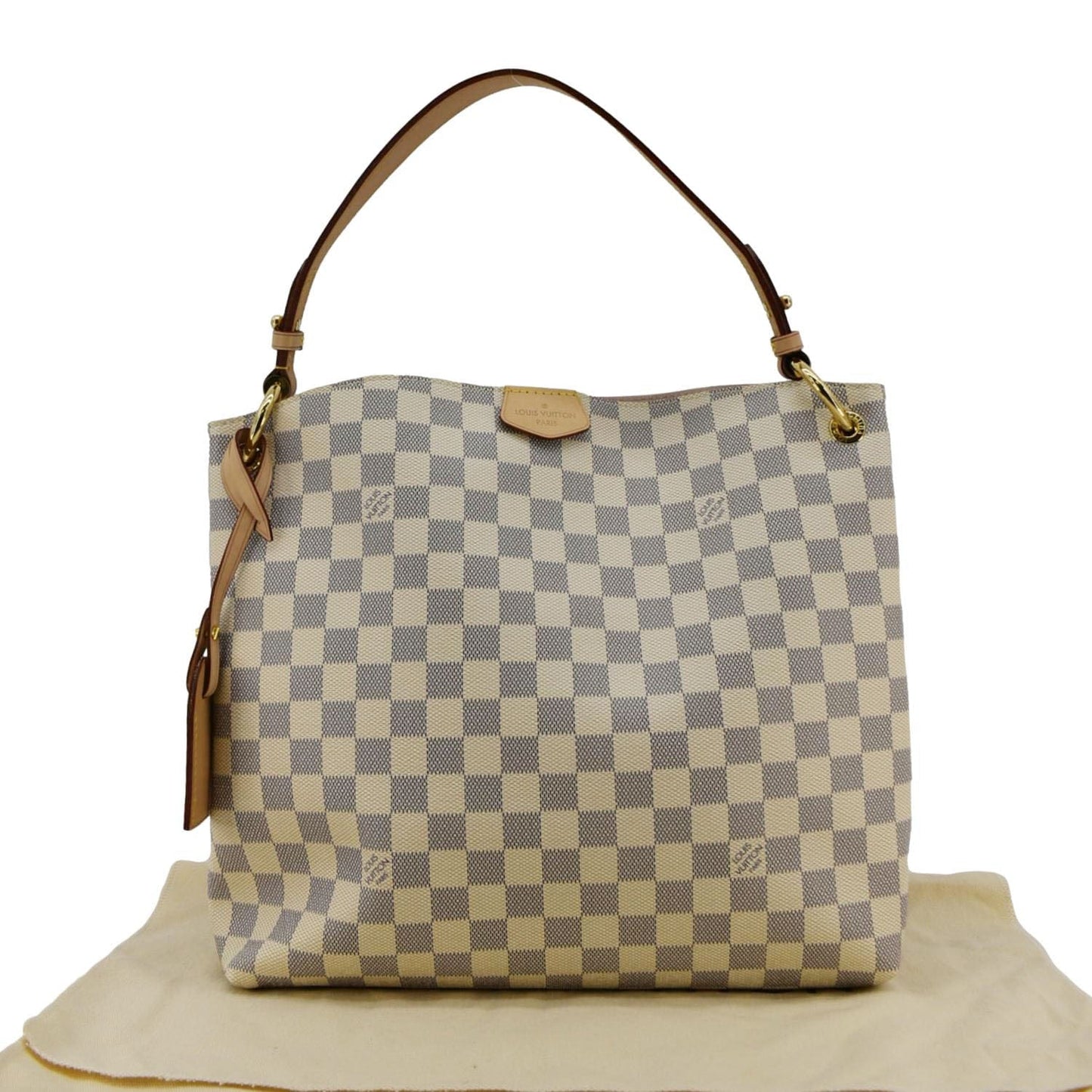 LOUIS VUITTON Graceful PM Damier Azur Shoulder Bag Rose Ballerine