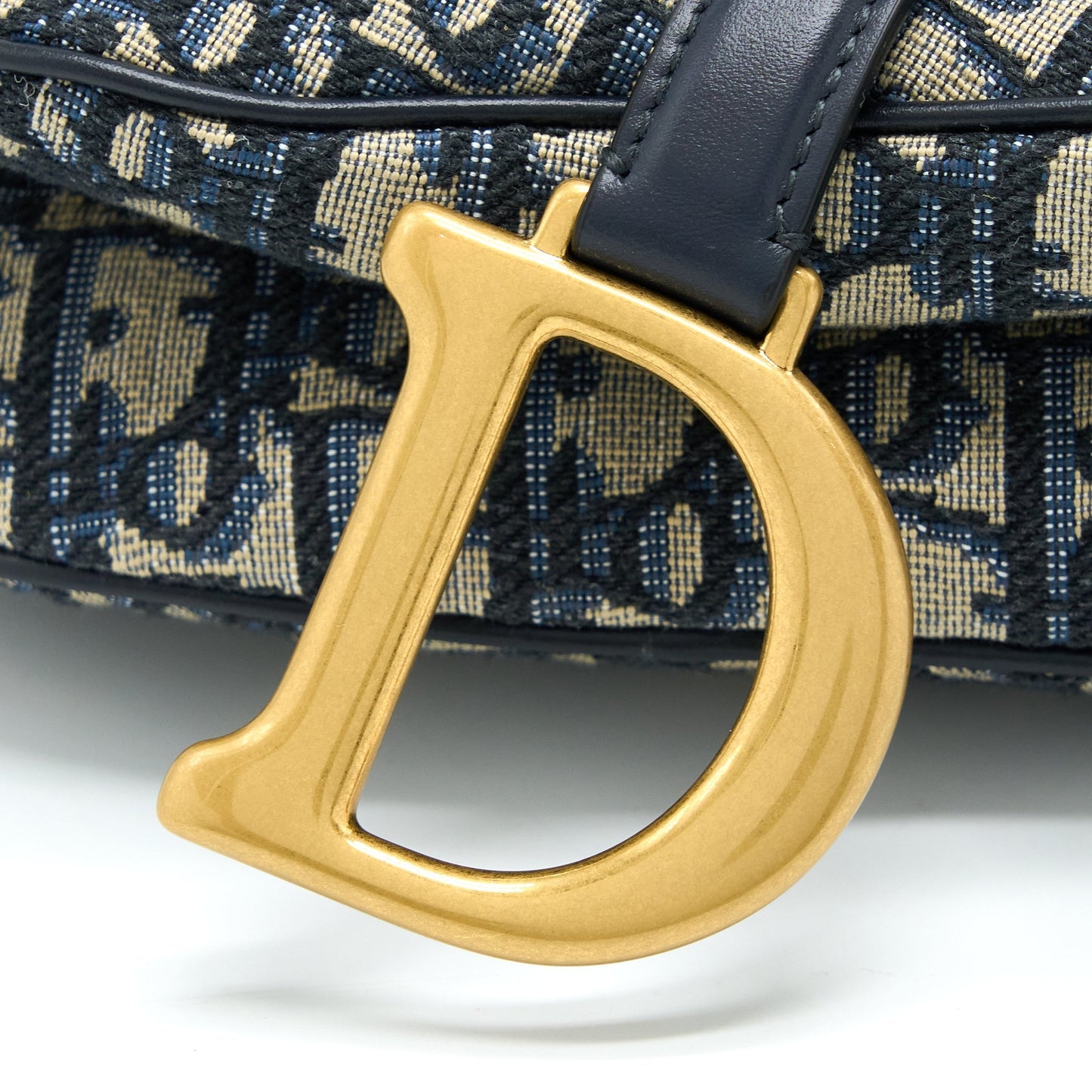 Dior Saddle Purse With Removable Shoulder Strap Blue Oblique Jacquard
