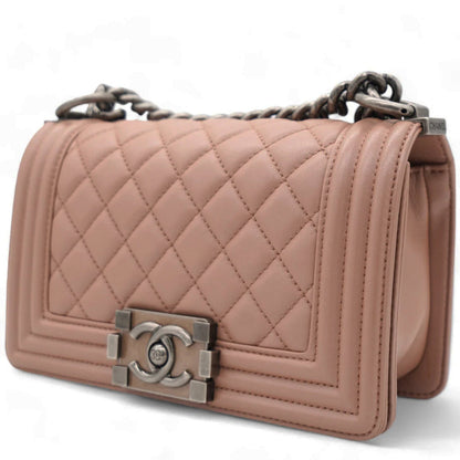 Chanel Blush Pink Quilted Leather Medium Boy Flap Bag