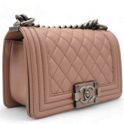 Chanel Blush Pink Quilted Leather Medium Boy Flap Bag