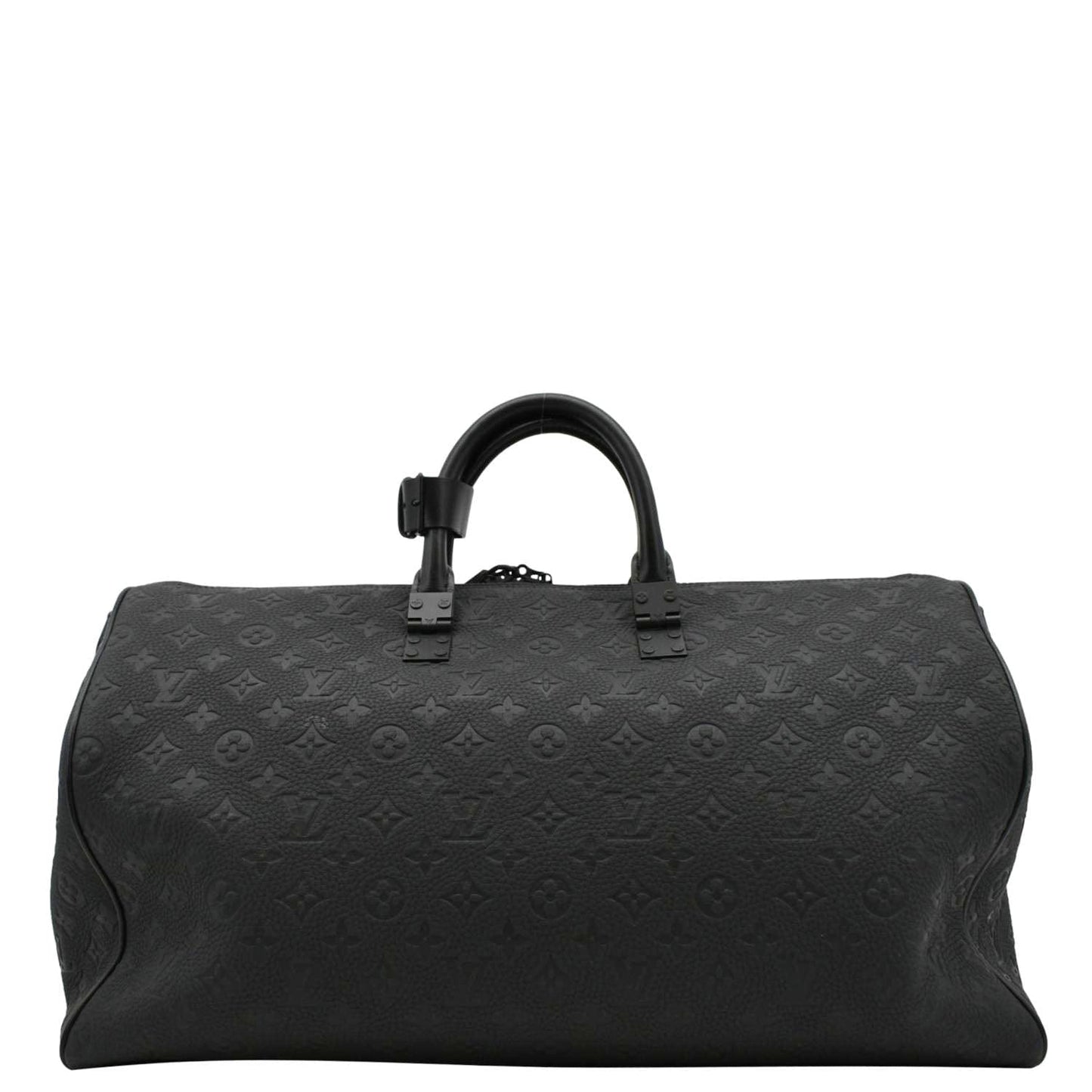 LOUIS VUITTON Keepall 50 by Virgil Abloh Taurillon Leather Travel Bag Absolute Black