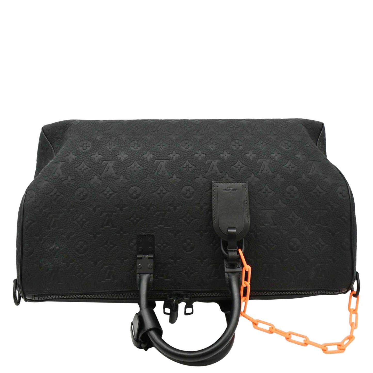 LOUIS VUITTON Keepall 50 by Virgil Abloh Taurillon Leather Travel Bag Absolute Black