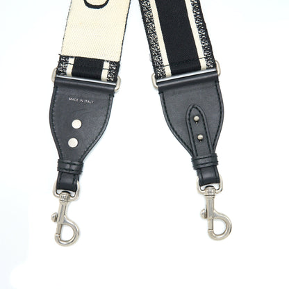 Dior Canvas Embroidered Shoulder Strap Black/White