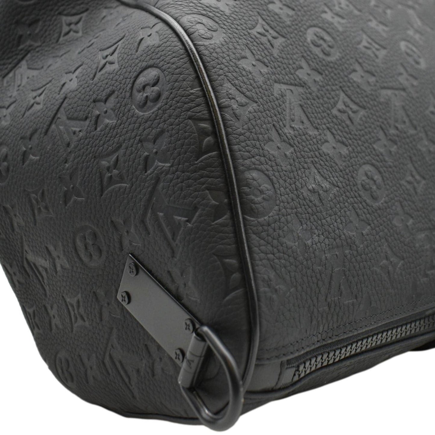 LOUIS VUITTON Keepall 50 by Virgil Abloh Taurillon Leather Travel Bag Absolute Black