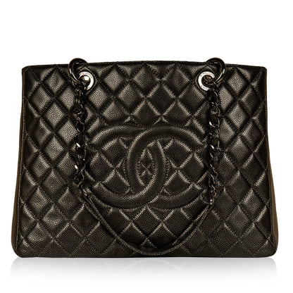 Chanel Timeless Caviar Silver Tote Bag Style 7