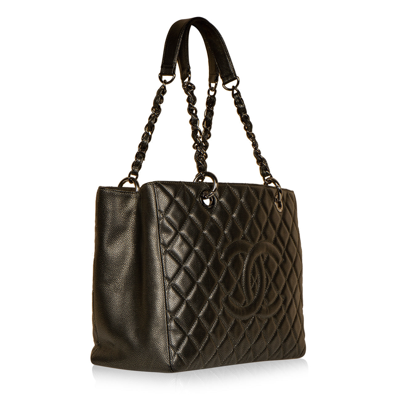 Chanel Timeless Caviar Silver Tote Bag Style 7