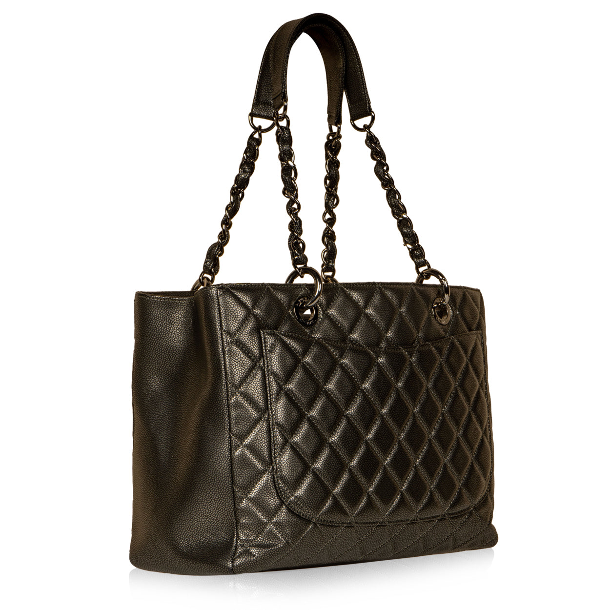 Chanel Timeless Caviar Silver Tote Bag Style 7