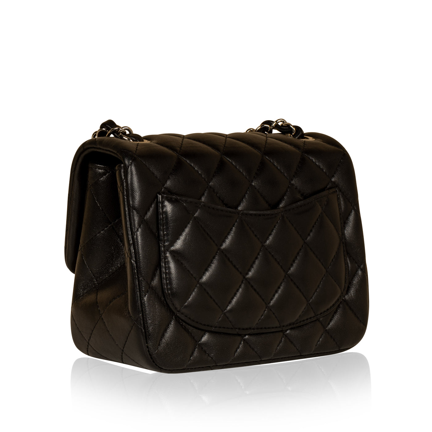 Chanel Classic Flap Lambskin Black Shoulder Bag Style 244