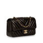 Chanel Classic Flap Lambskin Black Shoulder Bag Style 206