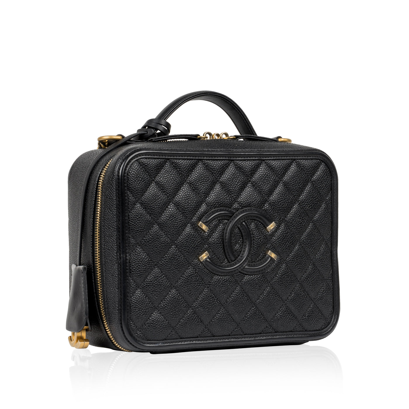 Chanel Vanity Caviar Black Clutch Style 11