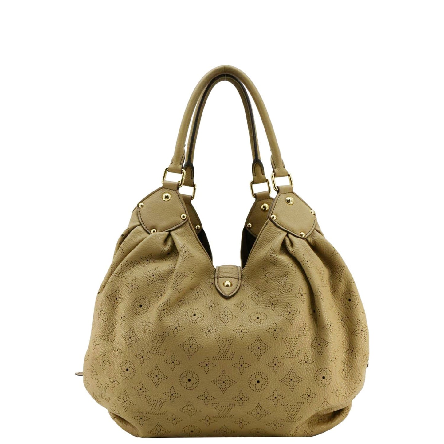 LOUIS VUITTON Solar Large Mahina Leather Hobo Bag Beige