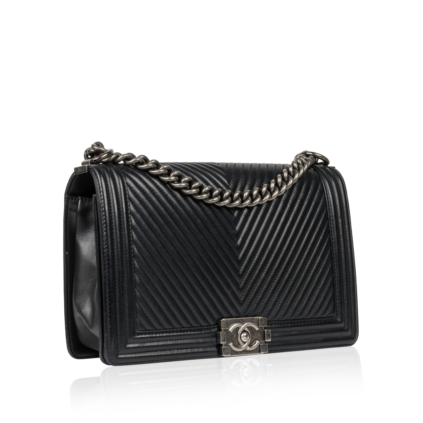 Chanel Boy Bag Lambskin Black Shoulder Bag Style 67