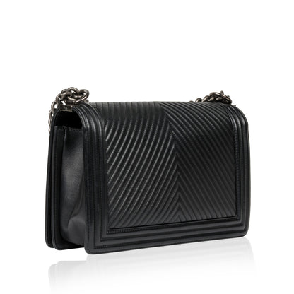 Chanel Boy Bag Lambskin Black Shoulder Bag Style 67