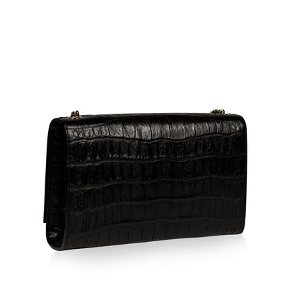 Saint Laurent Kate Tassel Croc Embossed