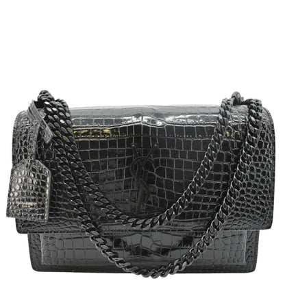 Saint Laurent Sunset Leather Black Crossbody Leather
