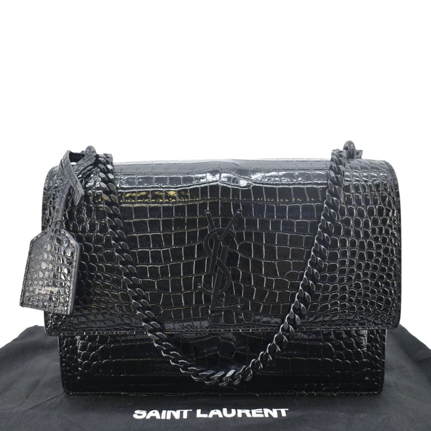 Saint Laurent Sunset Leather Black Crossbody Leather