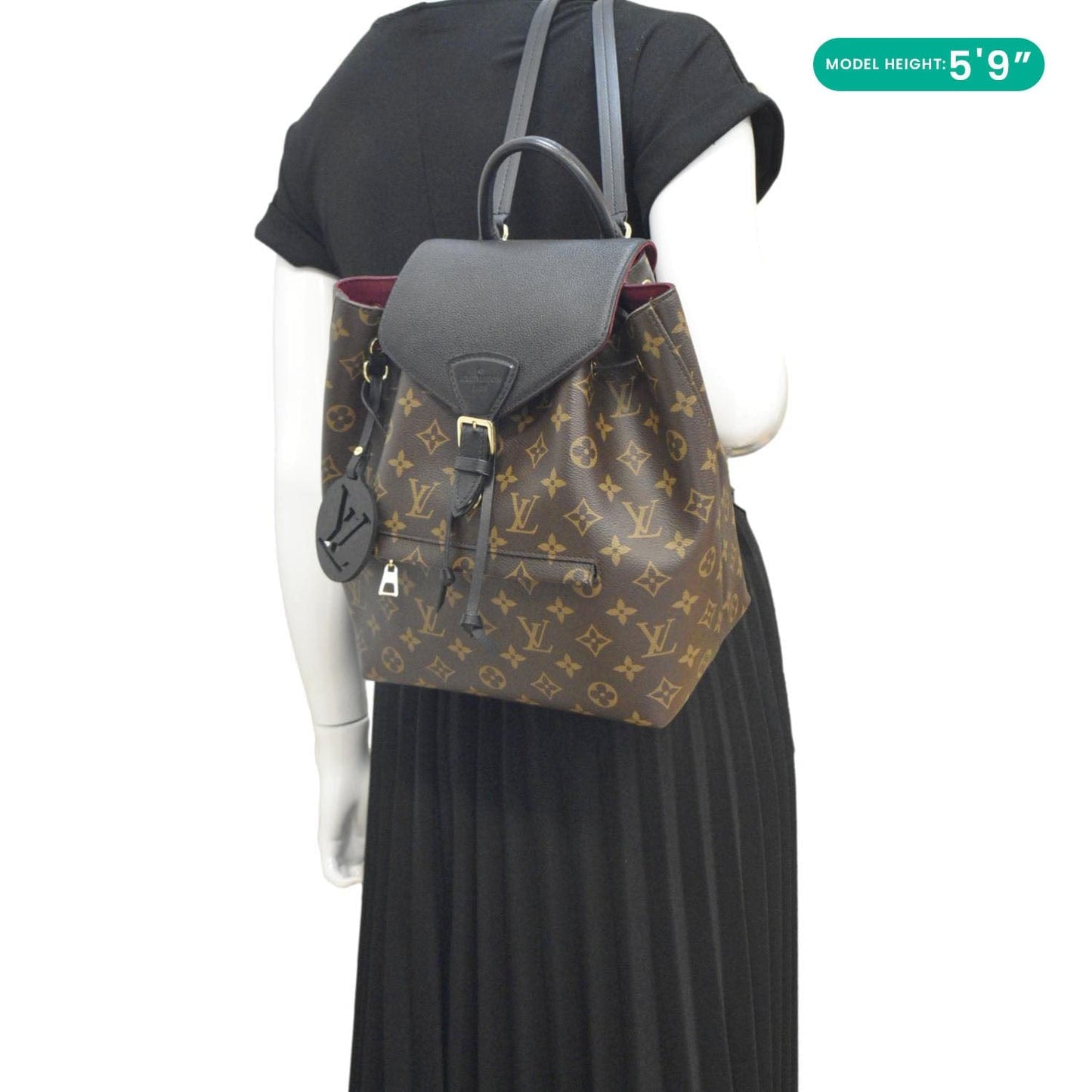 LOUIS VUITTON Montsouris PM Monogram Canvas Backpack Black