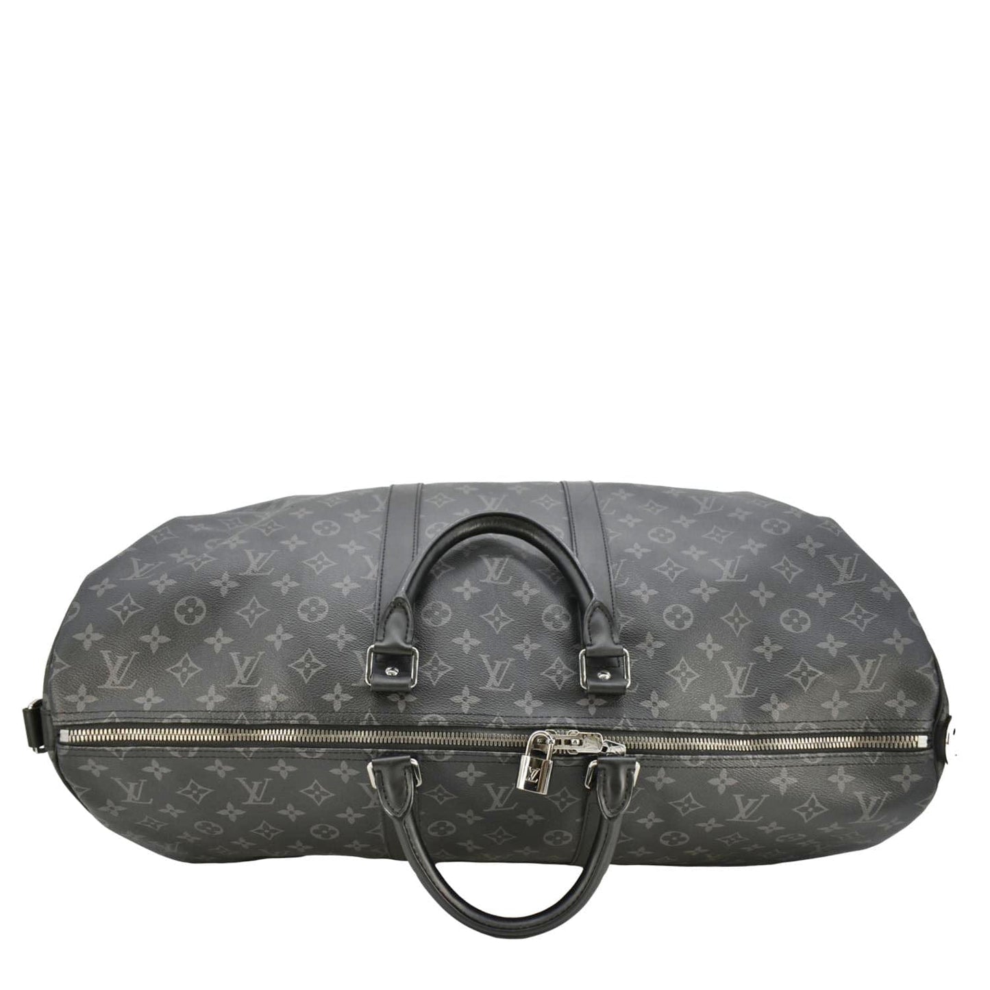 LOUIS VUITTON Keepall Bandouliere 55 Monogram Eclipse Travel Bag Black