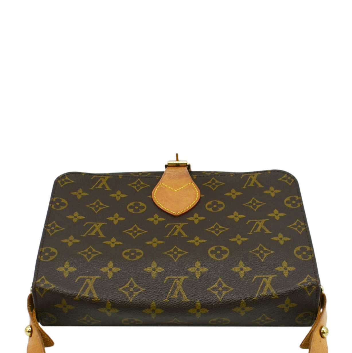 LOUIS VUITTON Cartouchiere MM Monogram Canvas Crossbody Bag Brown