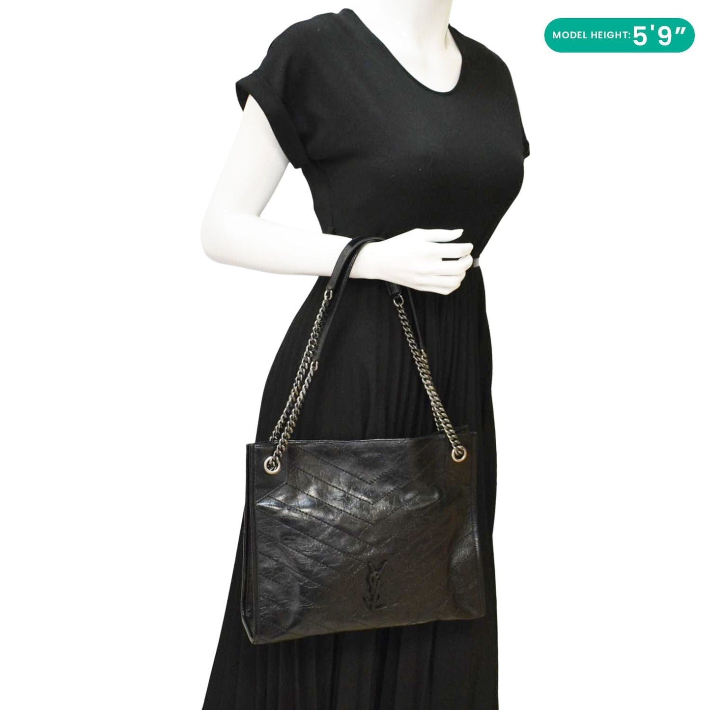 Saint Laurent Niki Leather Black Tote Bag Style 3