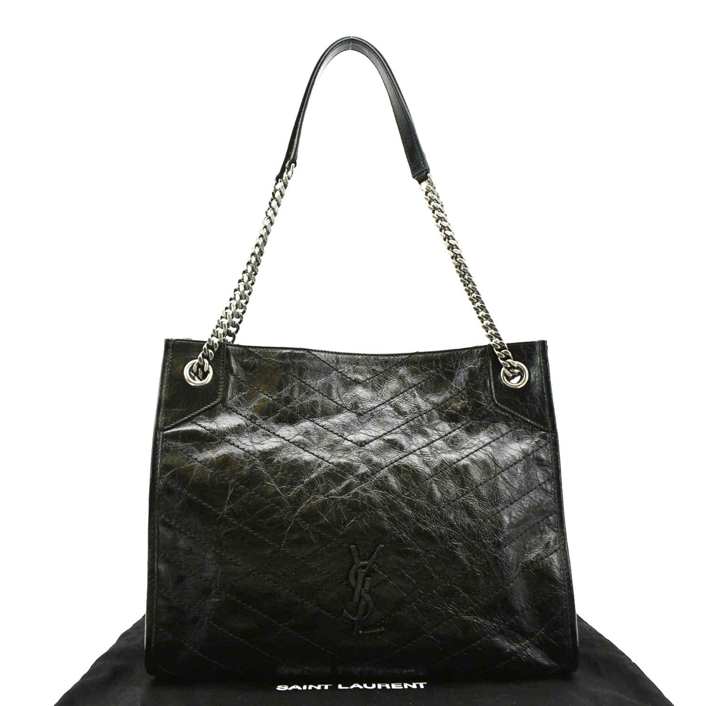 Saint Laurent Niki Leather Black Shoulder Bag Style 5
