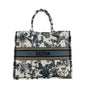 Christian Dior Book Butterfly Embroidered Canvas Tote Bag White