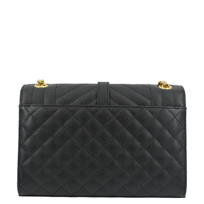 Saint Laurent Envelope Leather Black Shoulder Bag Style 19