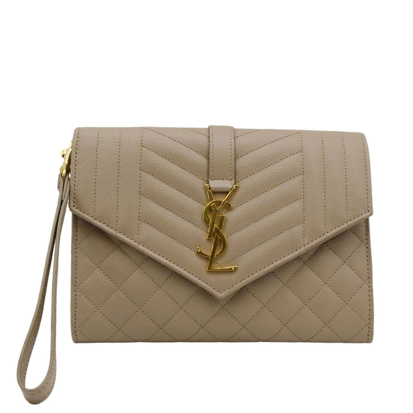 Saint Laurent Envelope Leather Beige Shoulder Bag Style 2