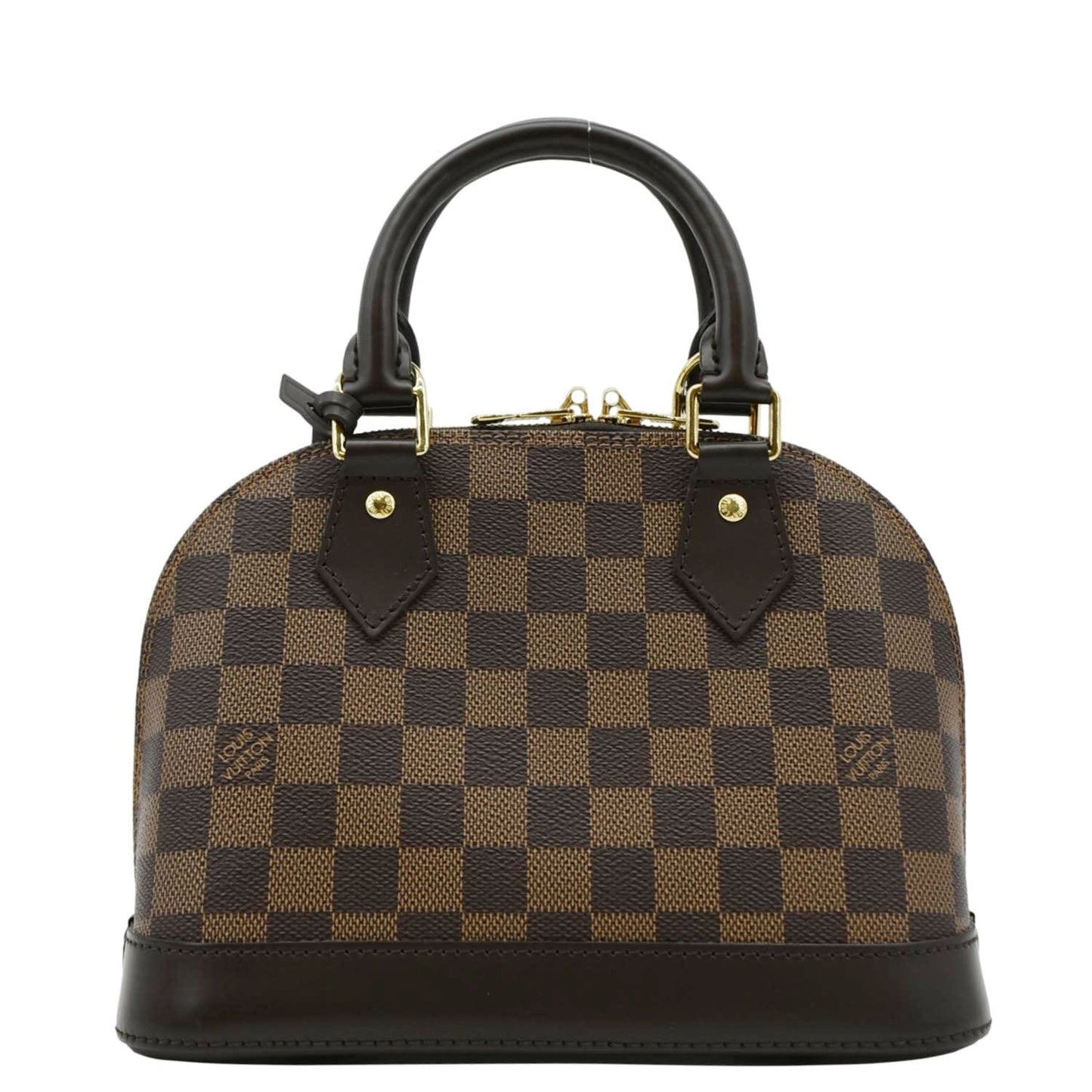 LOUIS VUITTON Alma BB Damier Ebene Satchel Bag Brown