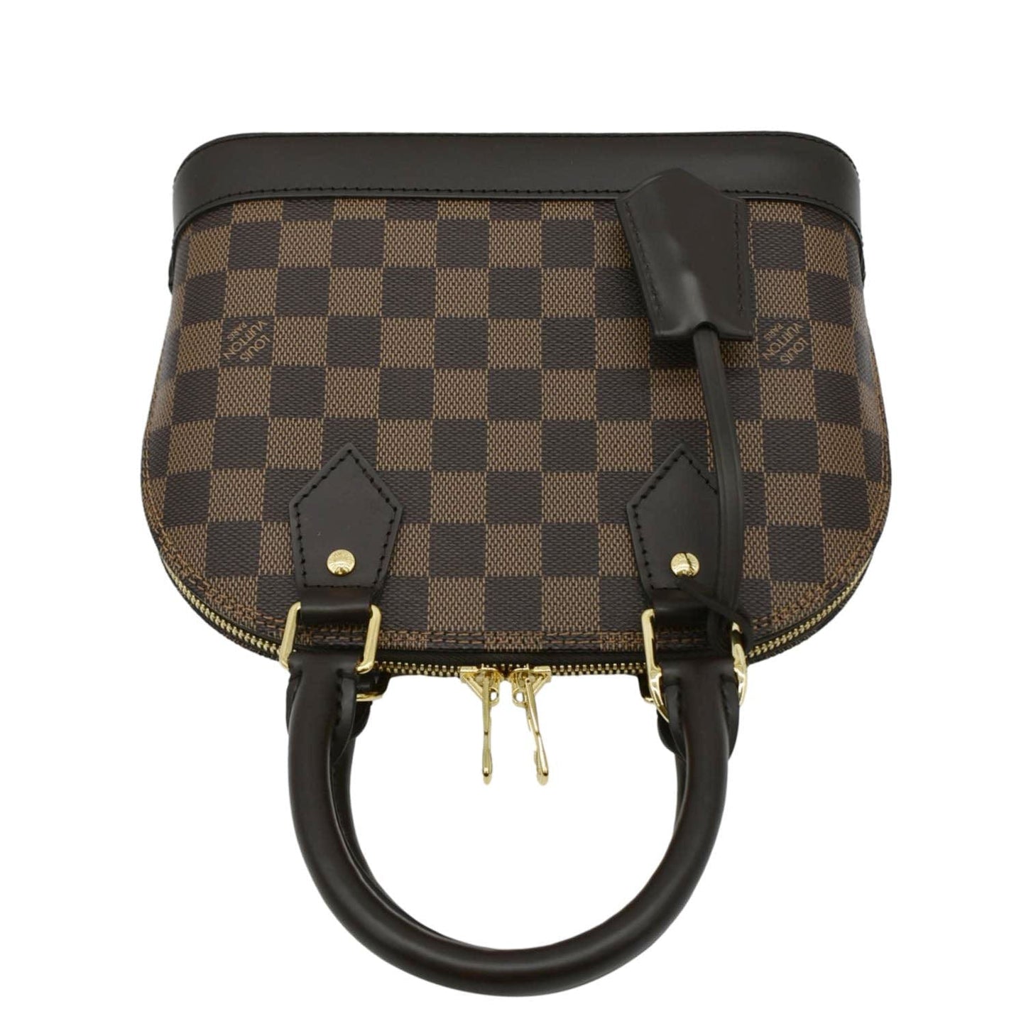 LOUIS VUITTON Alma BB Damier Ebene Satchel Bag Brown