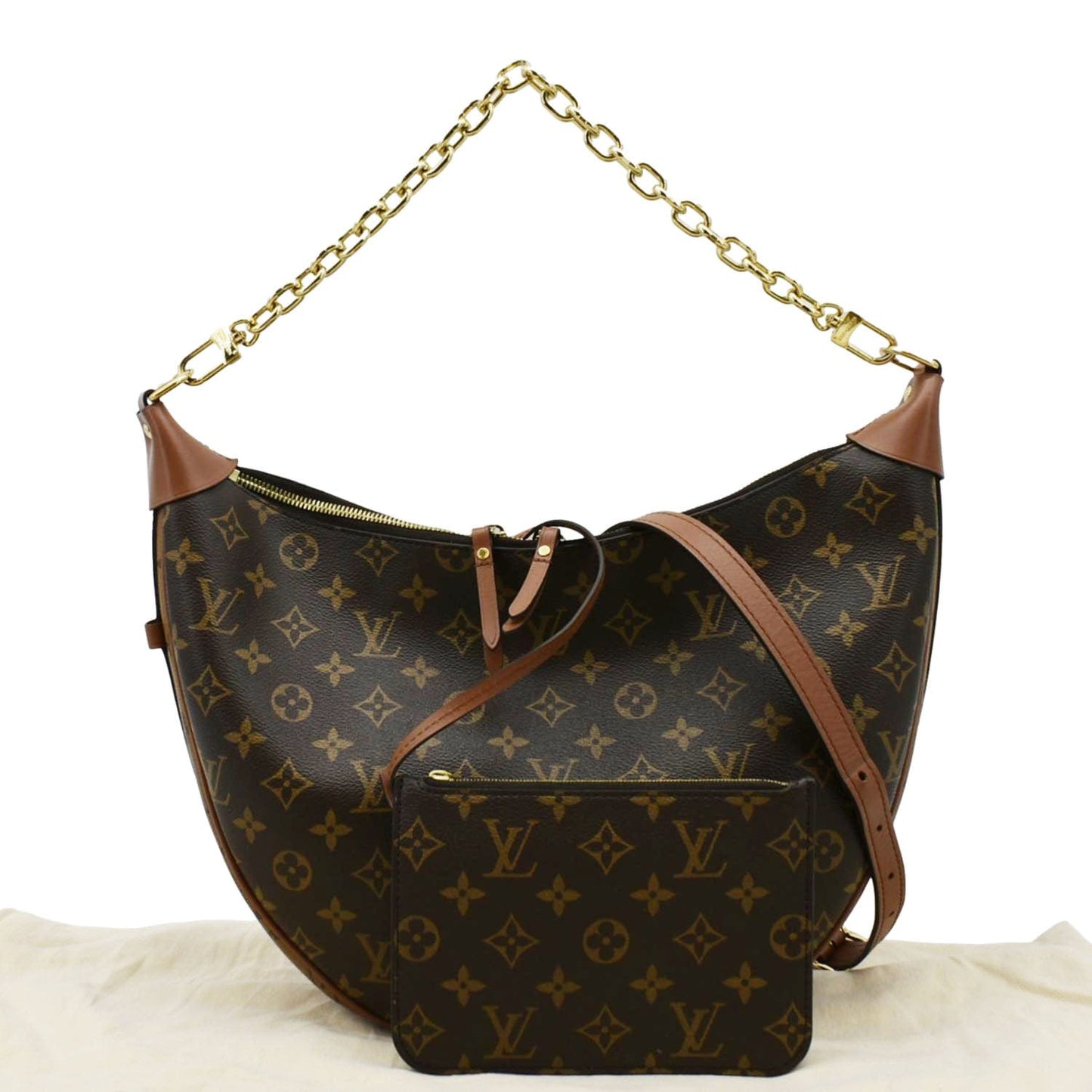 LOUIS VUITTON Loop Reverse Monogram Canvas Shoulder Bag Brown