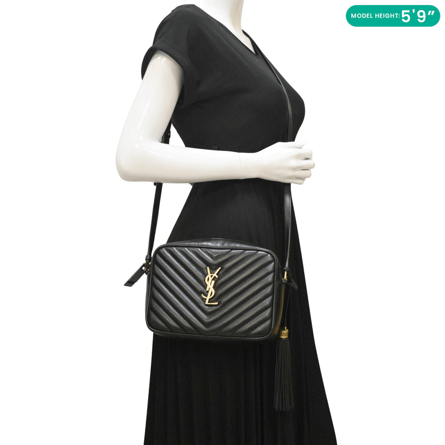 Saint Laurent Lou Leather Black Crossbody Style 33