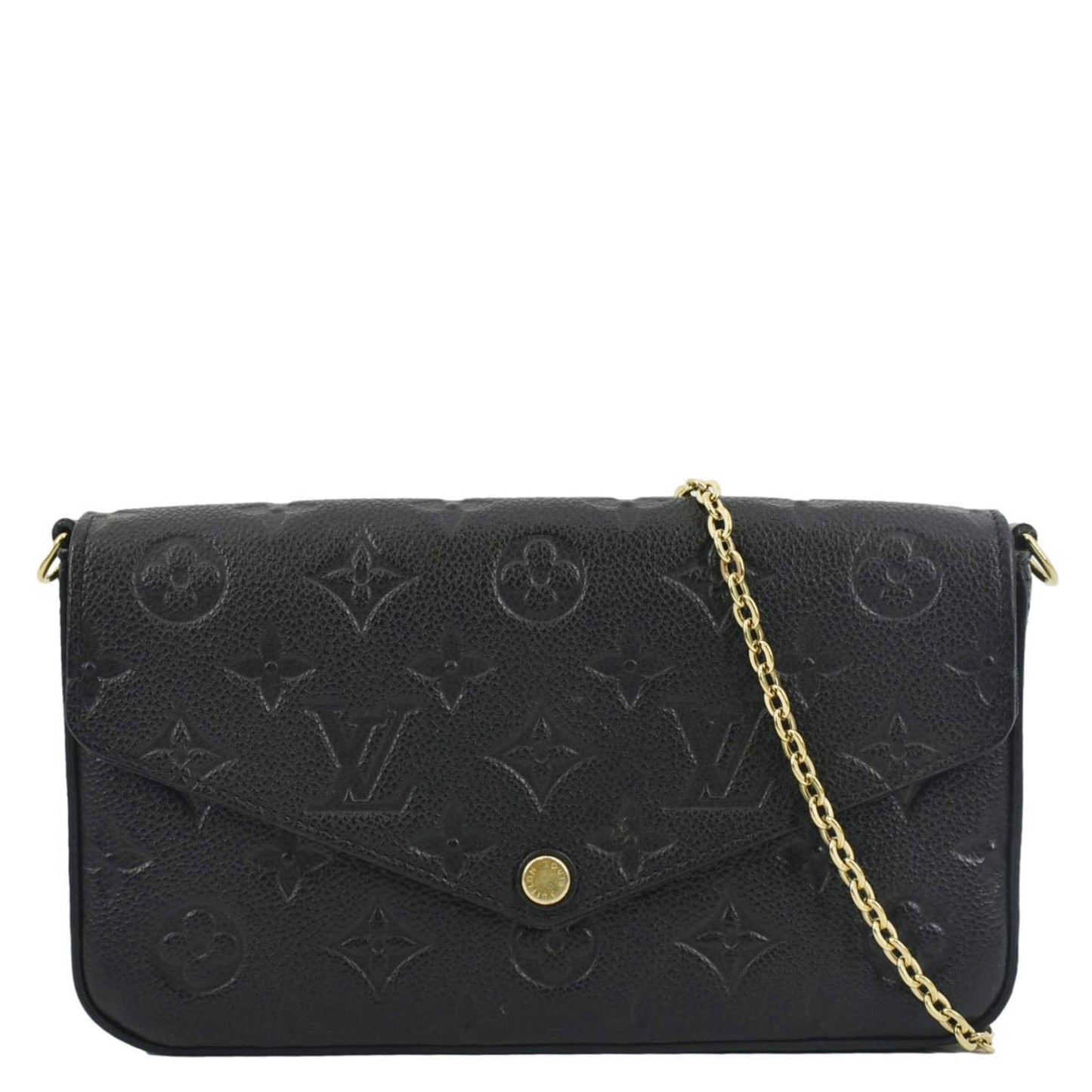 LOUIS VUITTON Felicie Monogram Empreinte Pochette Crossbody Bag Black