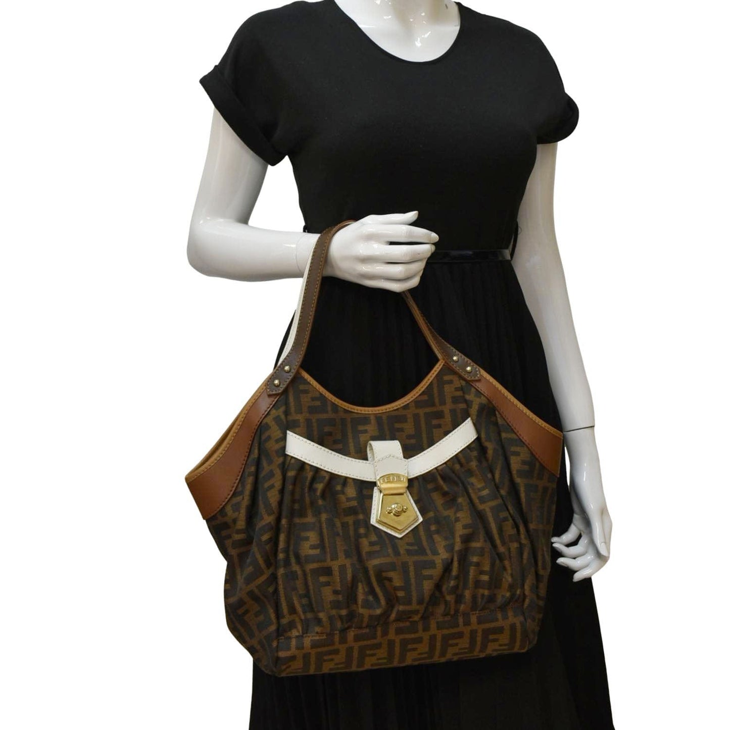 Fendi Tote Canvas Brown Tote Bag Style 3