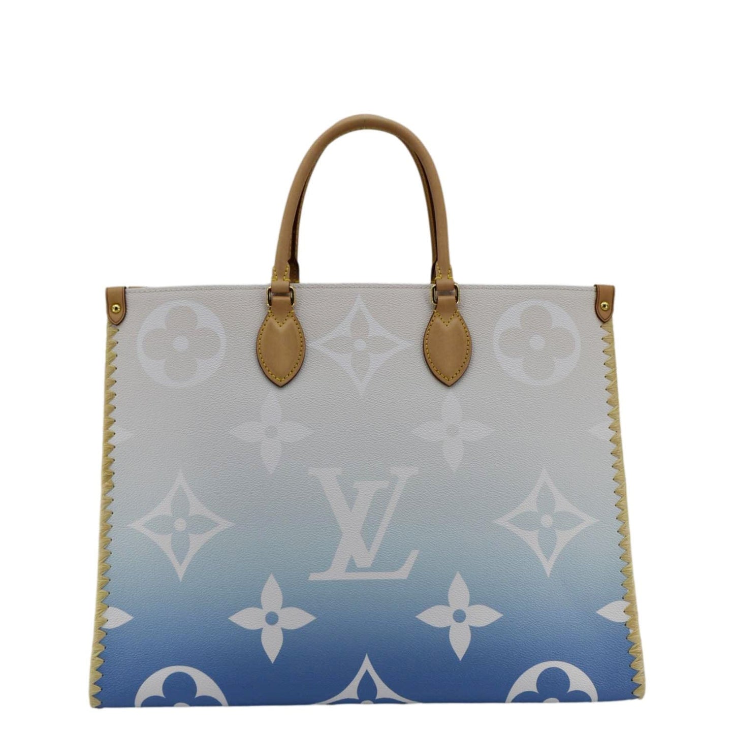 LOUIS VUITTON Onthego GM By The Pool Raffia Portofino Canvas Tote Bag Multicolor