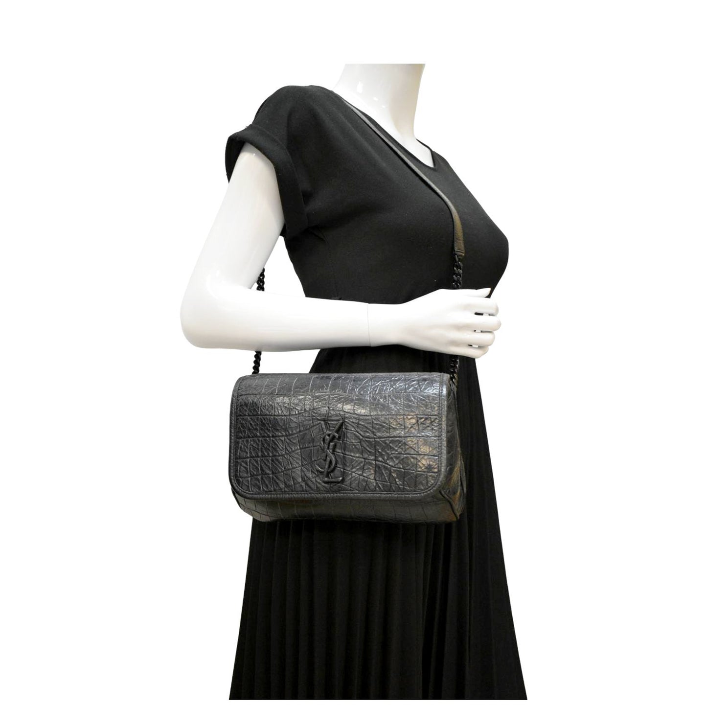 Saint Laurent Niki Leather Black Shoulder Bag Style 6