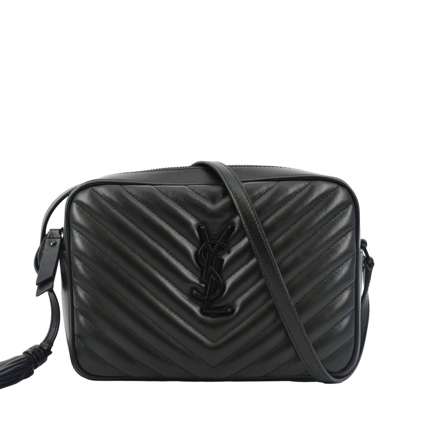 Saint Laurent Lou Leather Black Crossbody Style 29