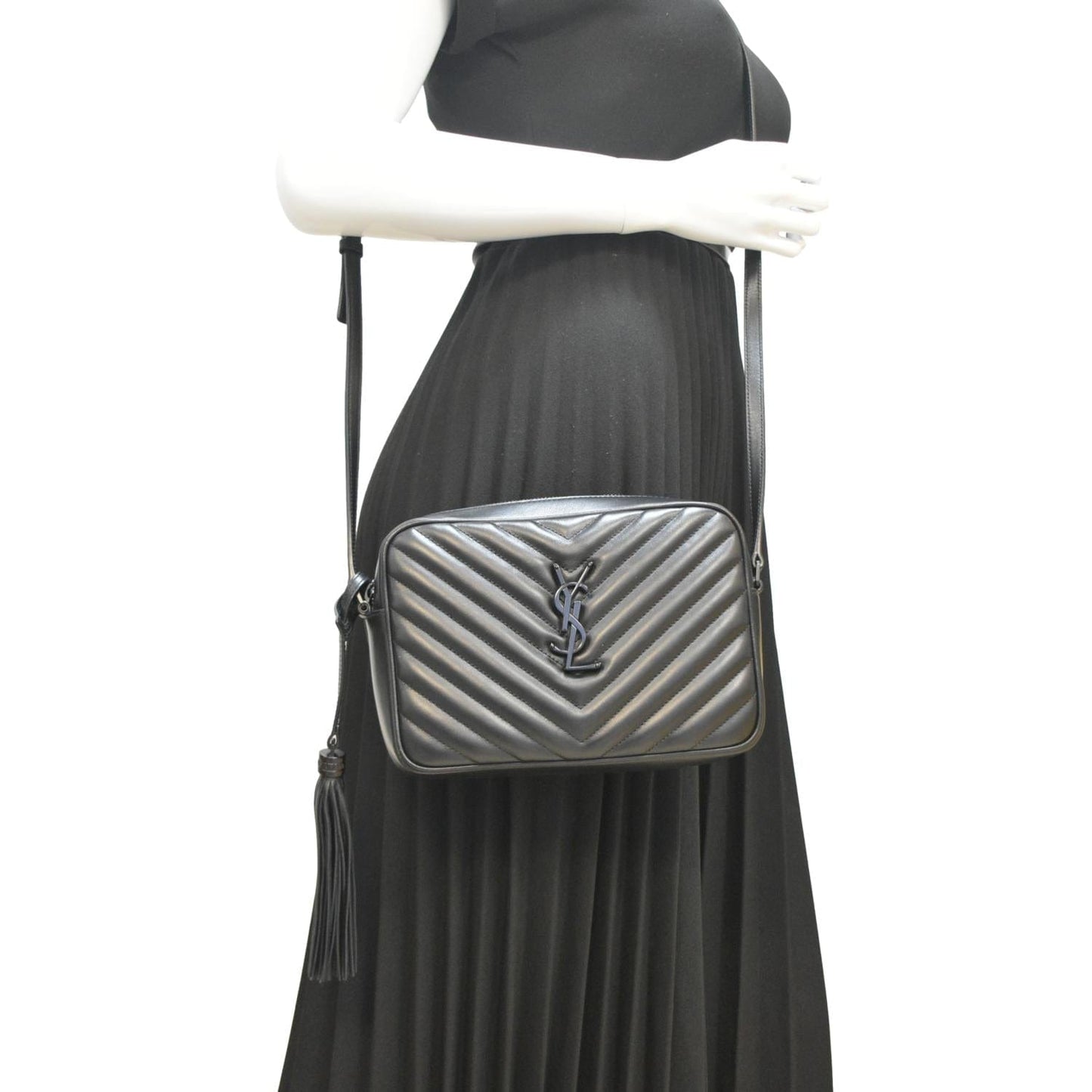 Saint Laurent Lou Leather Black Crossbody Style 29