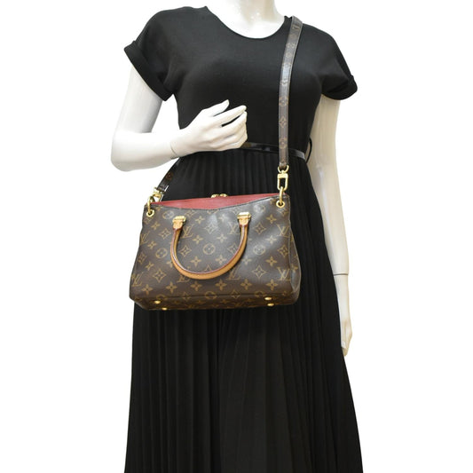 LOUIS VUITTON Pallas BB Monogram Canvas Shoulder Bag Brown