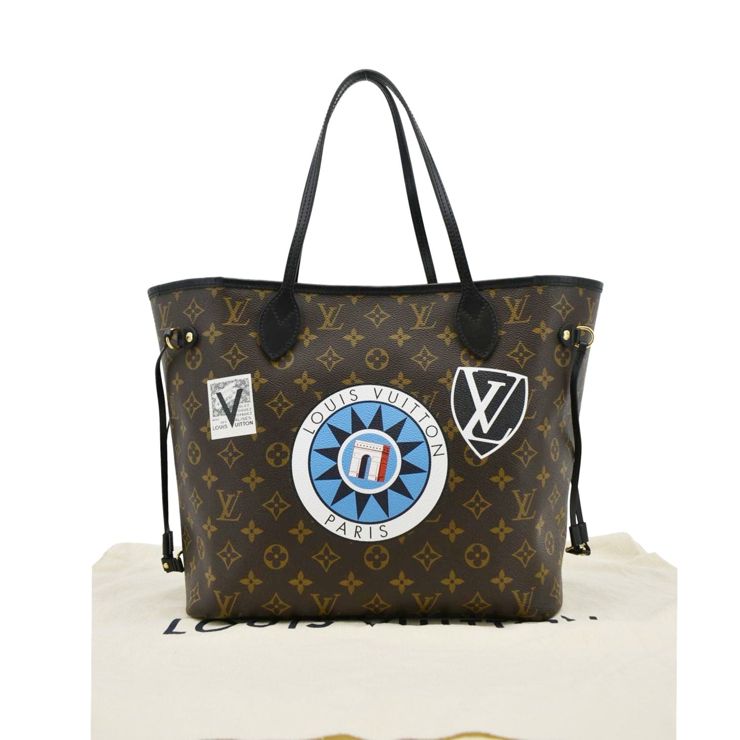 LOUIS VUITTON Neverfull My LV World Tour Monogram Canvas Tote Bag Brown