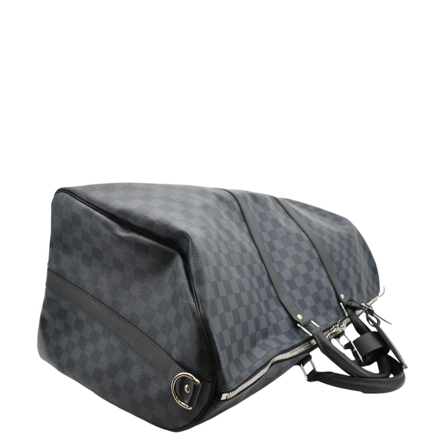 LOUIS VUITTON Keepall 55 Bandouliere Damier Cobalt Travel Bag Black